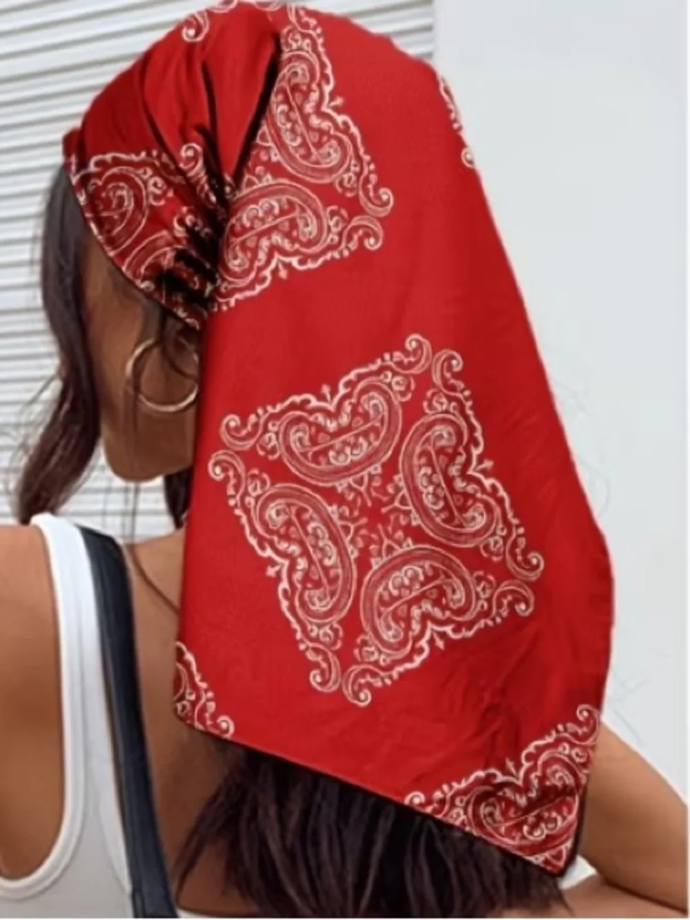 Red Paisley Silk Scarf